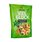 SONNENTOR Good Luck Taralli with sesame and fennel, green packaging with illustration of a young woman with a large lucky clover and viewing window. The ring-shaped, gluten-free snack can be seen through the viewing window.